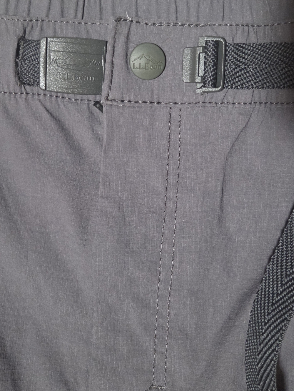 LL Bean Pathfinder Belted Ripstop Hiking Pants Men's Gray Cargo Size XL 32x29 - Picture 4 of 9